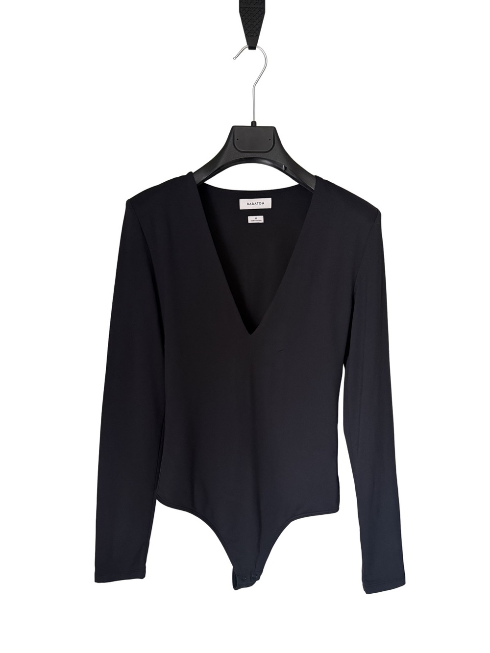 Aritzia Babaton Contour V-Neck Long Sleeve Bodysuit with Shoulder Pads